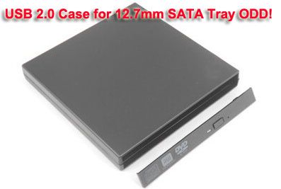 USB External Case Enclosure For 12.7mm SATA Laptop DVD Blu-ray Drive Burner ODD