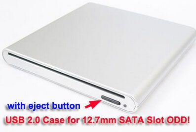 External USB 2.0 Slot in Enclosure SATA CD/DVD RW Case for Apple iMac SuperDrive