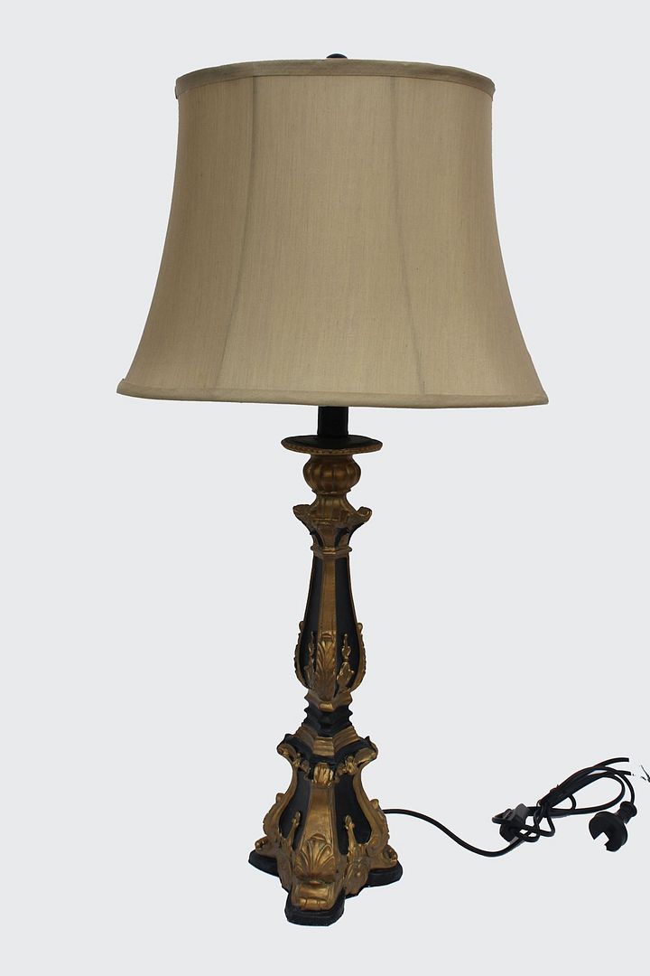 Candelabra French Antique Black Gold Bedside Console Table
