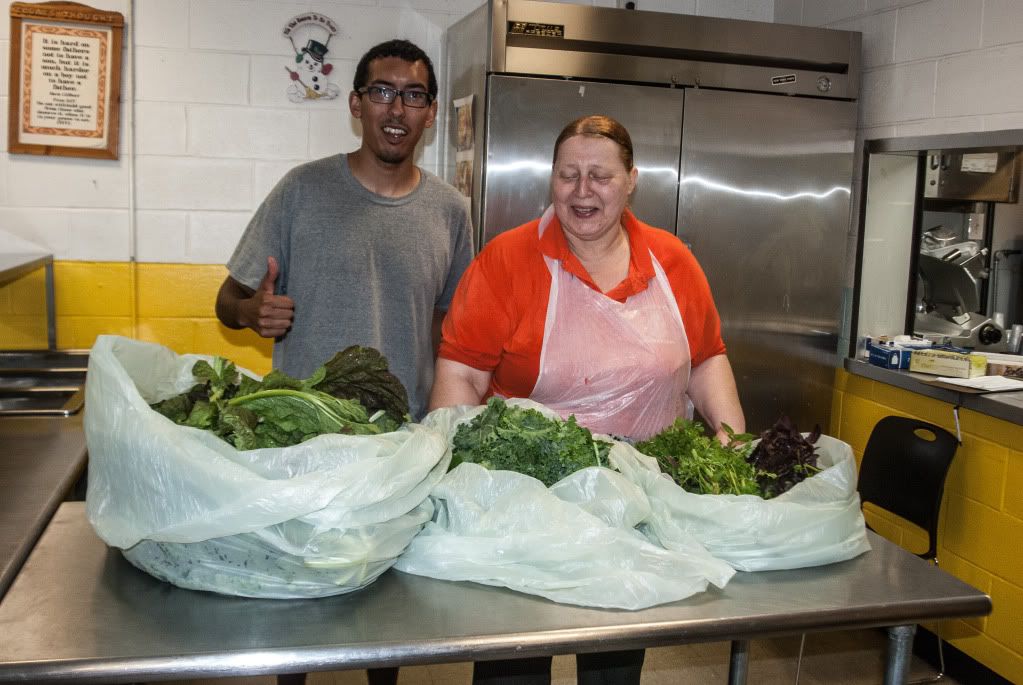 Alex M. and Ms. Heidi at the Salvation Army Soup Kitchen