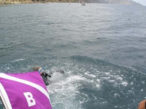 dylon and bt flag diving off catalina