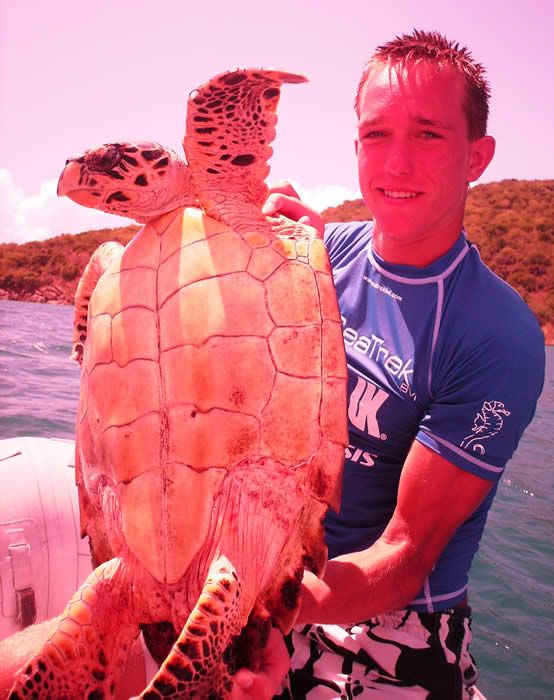 Stuart and his turtle