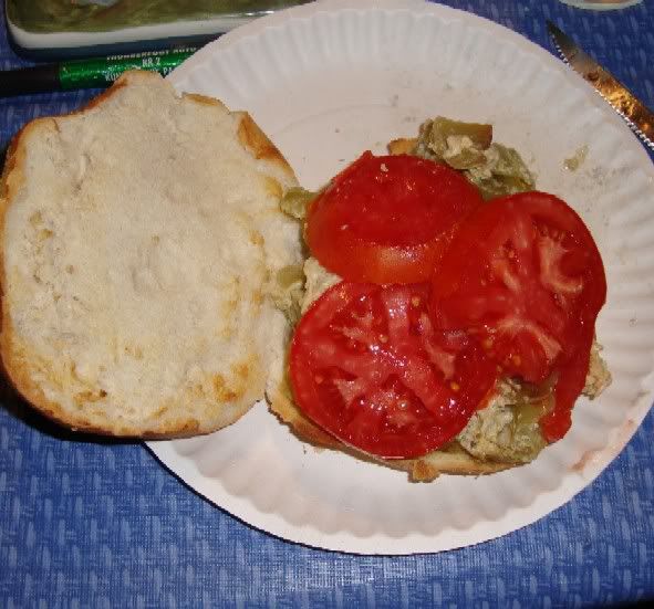 peppers, eggs, tomato or toasted hard roll
