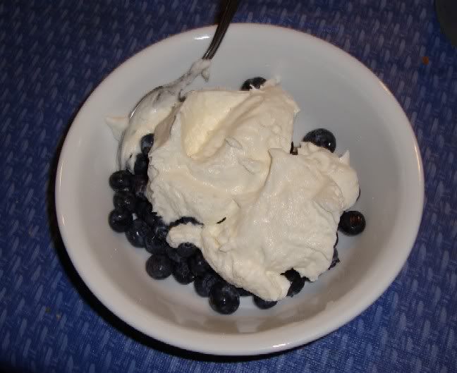 blueberries with fat free cool whip