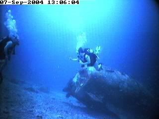 divers with wrecked wreck