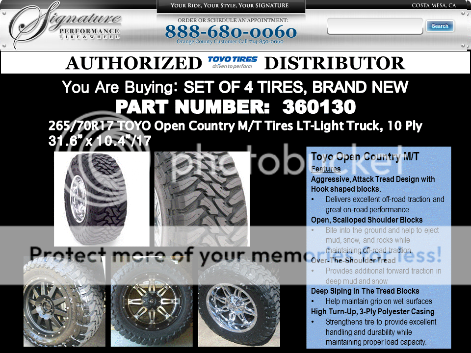 265 70R17 Toyo Open Country M T Tires Lt 10 Ply