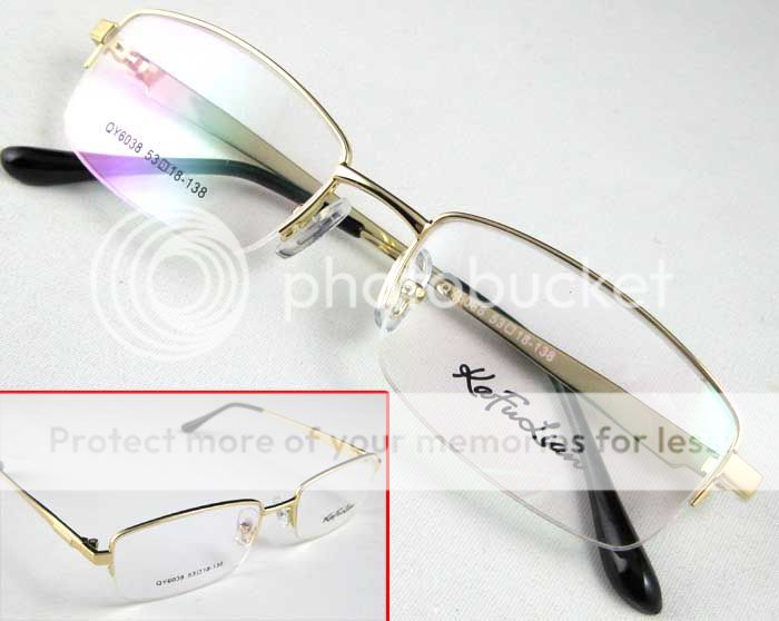 Large Frame Men Glasses Seml Rimless Optical Eyeglass Metal Frame Spectacles
